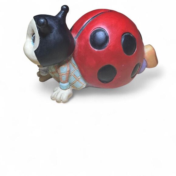 VTG Collectible Ladybug Figure Plaid Bow Tie Whimsical - Picture 4 of 8